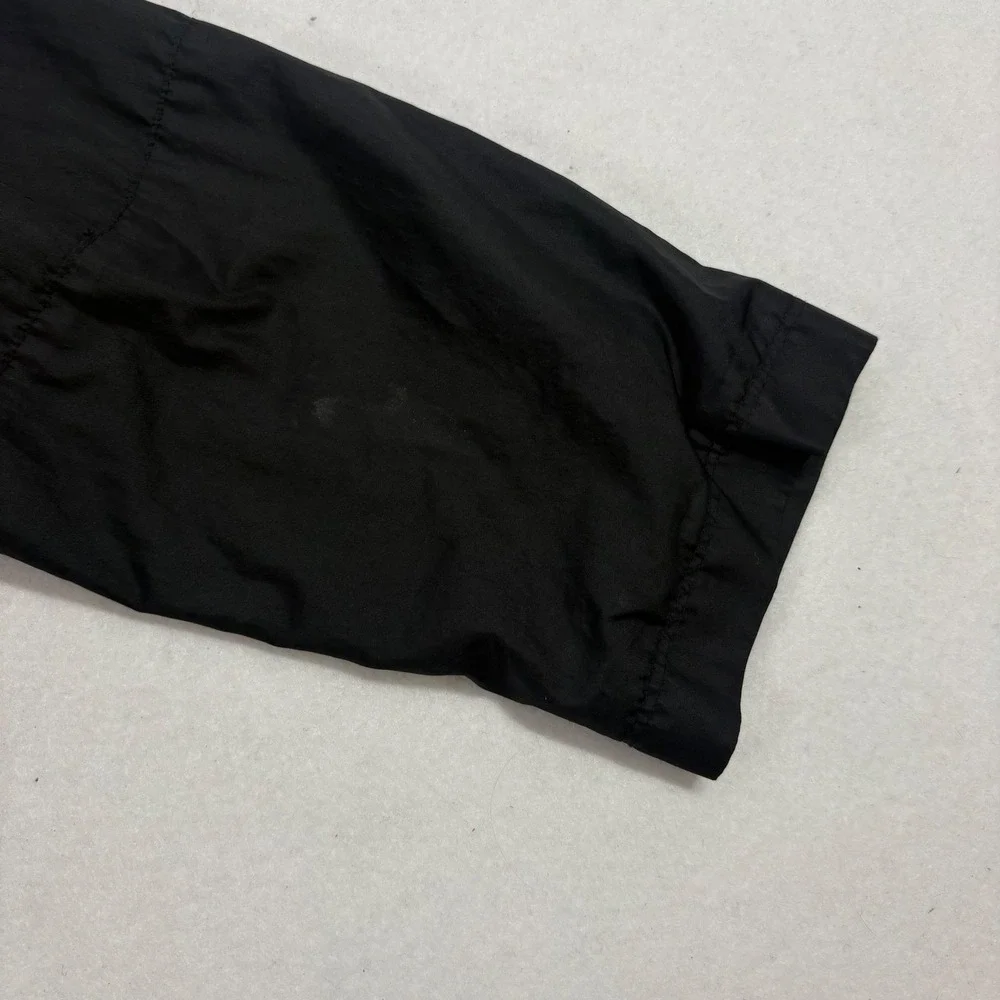 VTG Y2K 90s‎ Nike Mens M Full Zip Hooded Windbreaker Jacket Black Swoosh Street